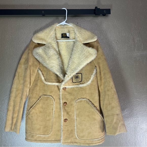 VINTAGE SWINGSTER SUEDE SHERPA LINED WINTER GARST SEEDS JACKET, MEDIUM - Picture 2 of 12